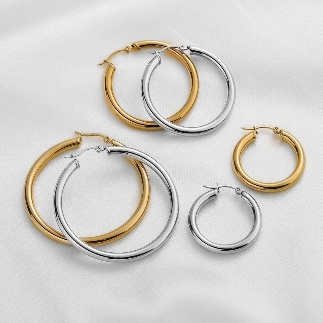 Gold hoop Earrings 40mm - Boombym