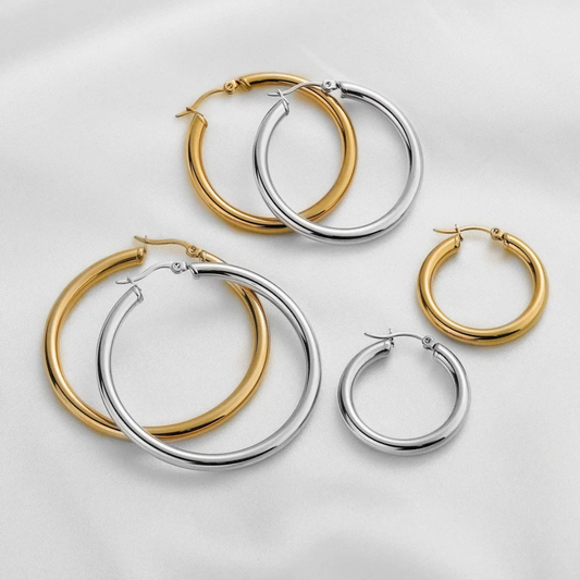 Gold hoop Earrings 40mm - Boombym